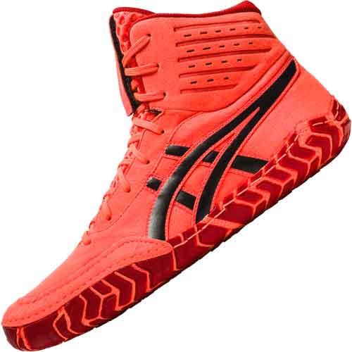 asic wrestling shoes red